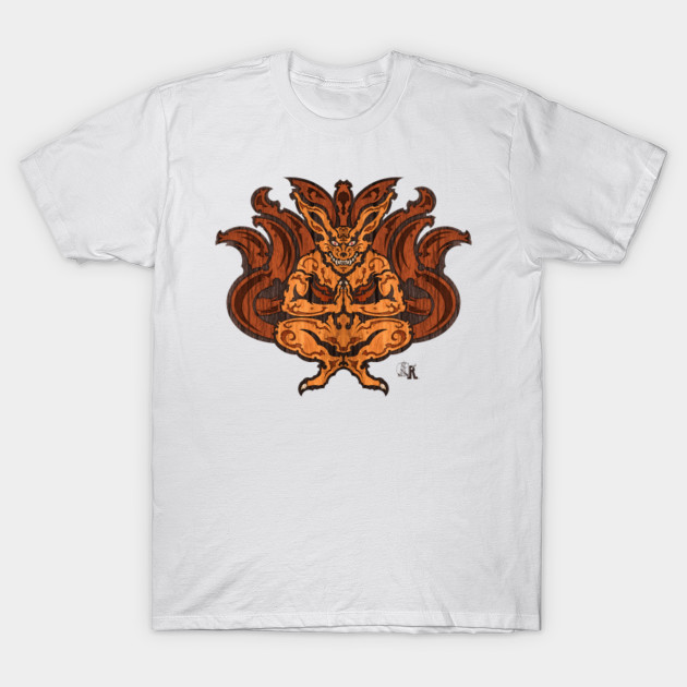 Tribal Kurama / Nine-Tails "Textured" T-Shirt-TOZ